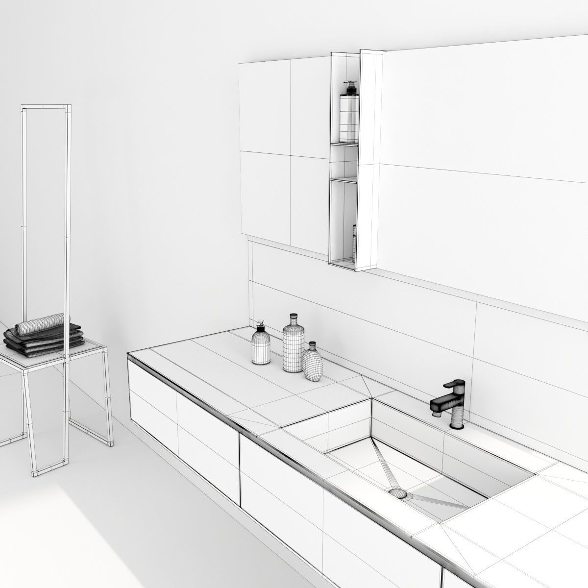 Bathroom furniture collection 3 Bathroom 9 3D model_32