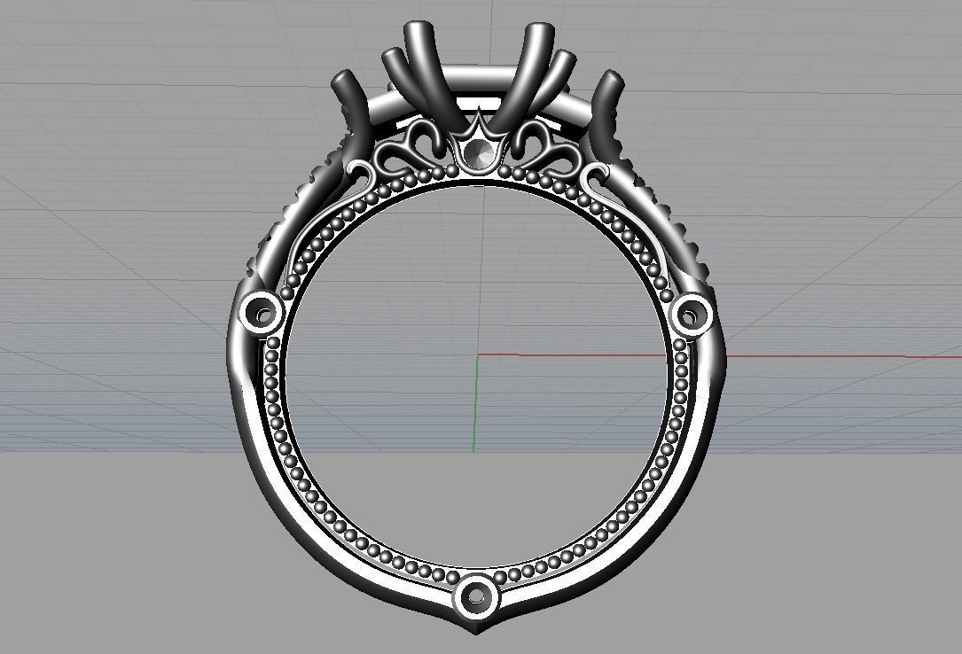 Engagement ring 3D print model_7