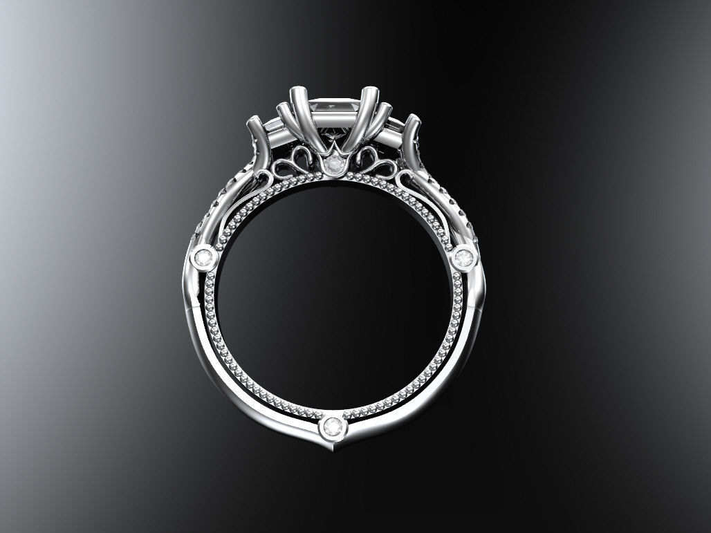 Engagement ring 3D print model_3