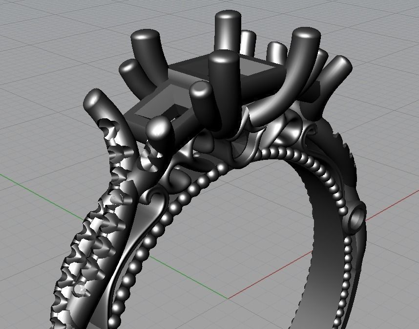 Engagement ring 3D print model_6