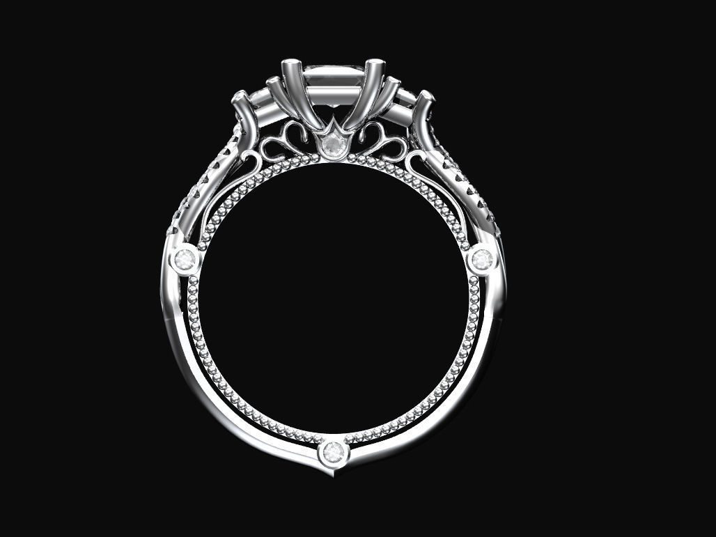 Engagement ring 3D print model_4