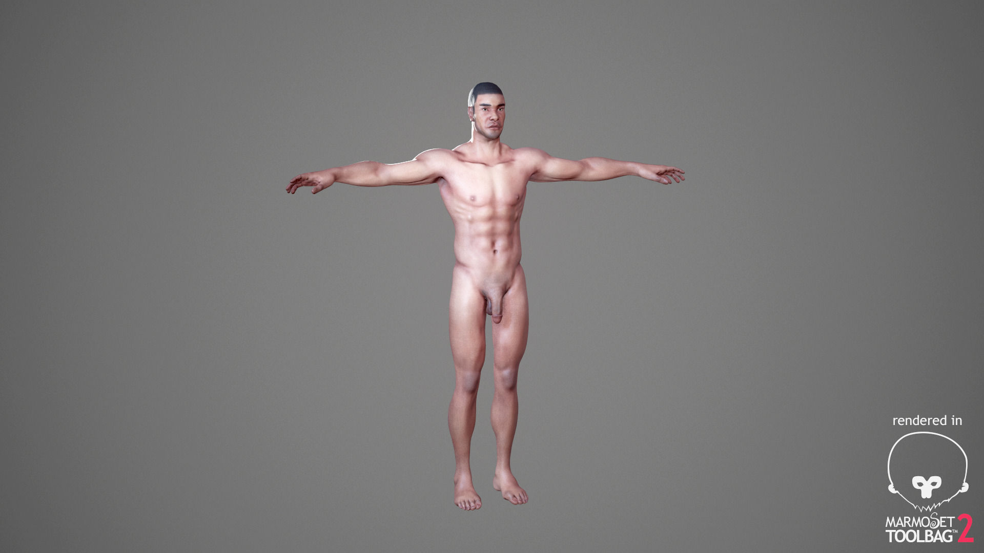 Kevin Realistic Anatomy Character Low-poly 3D model_1