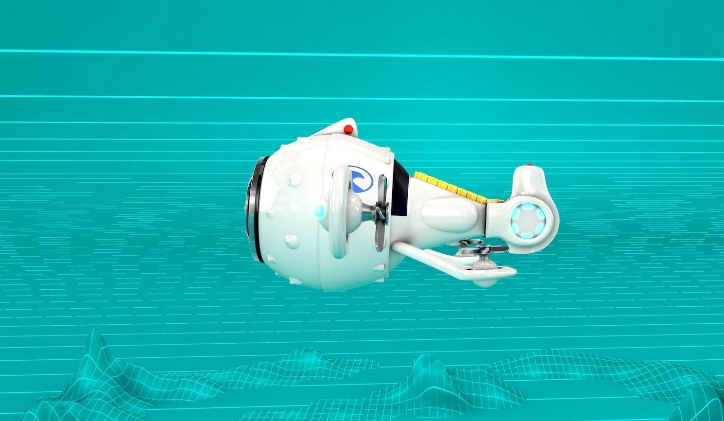 Globe Ship Submarine 3D model_3