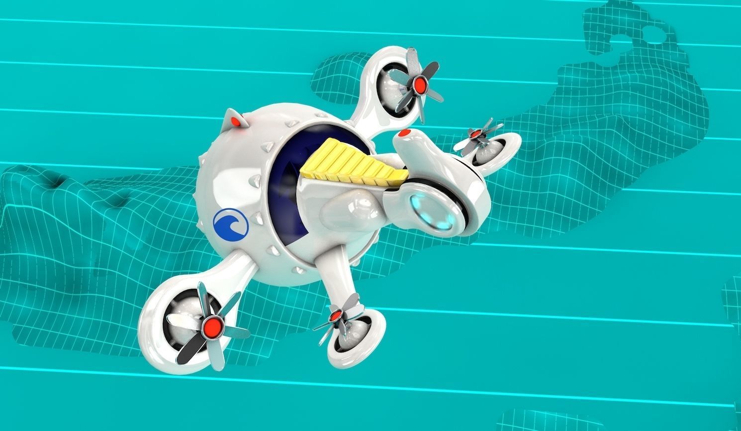 Globe Ship Submarine 3D model_1