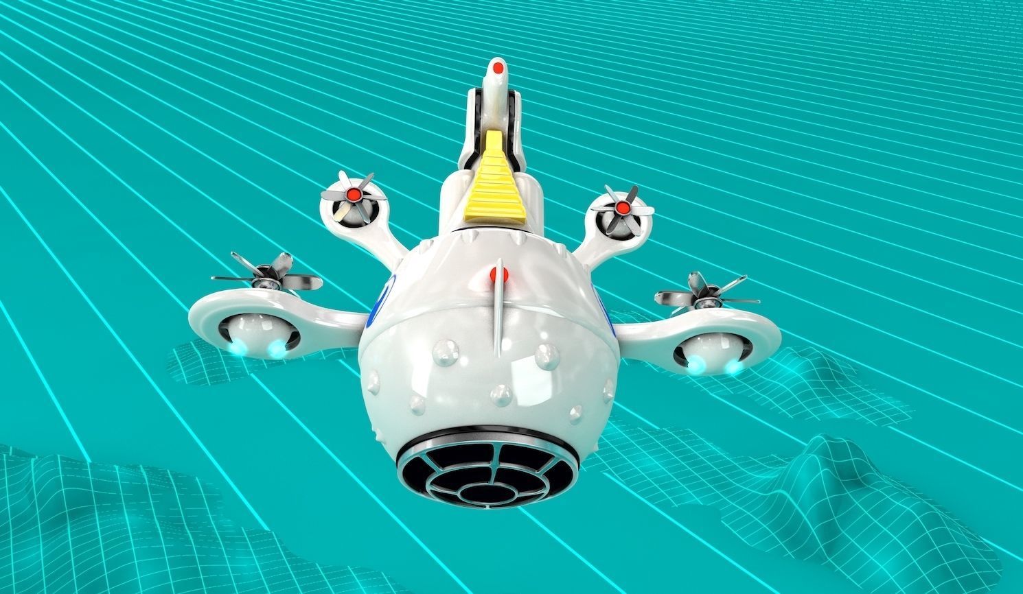 Globe Ship Submarine 3D model_5