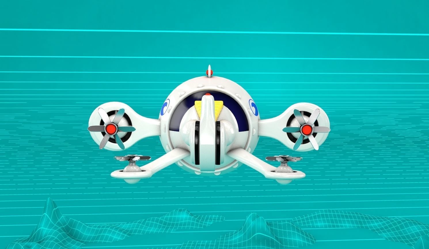 Globe Ship Submarine 3D model_6