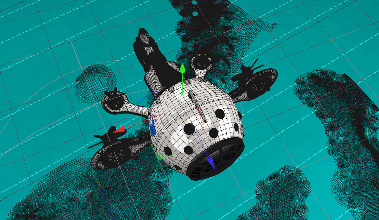 Globe Ship Submarine 3D model_9