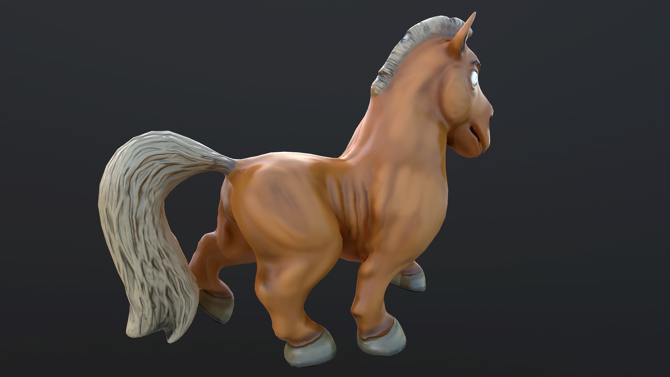 Horse Low-poly 3D model_5