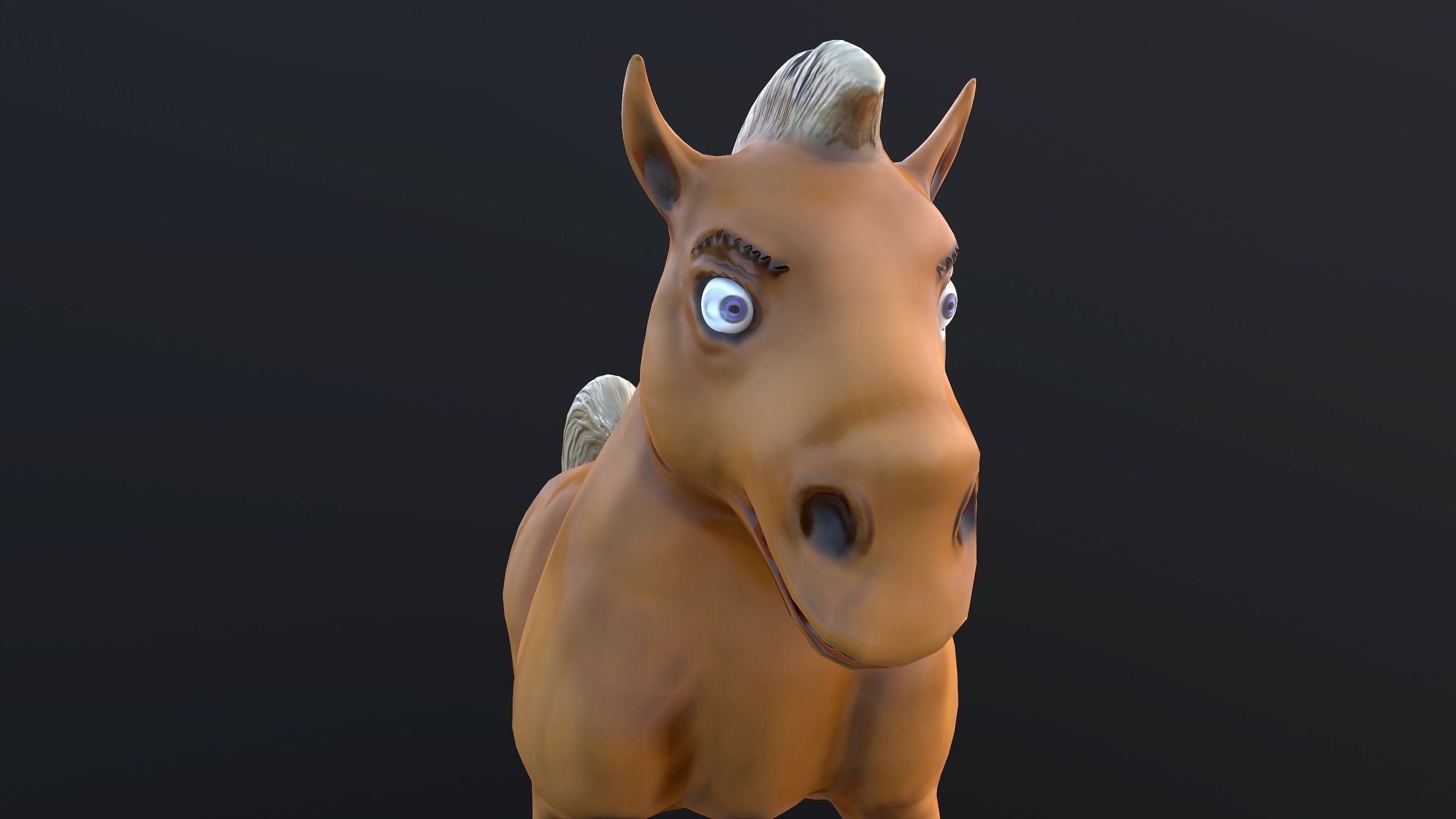 Horse Low-poly 3D model_4