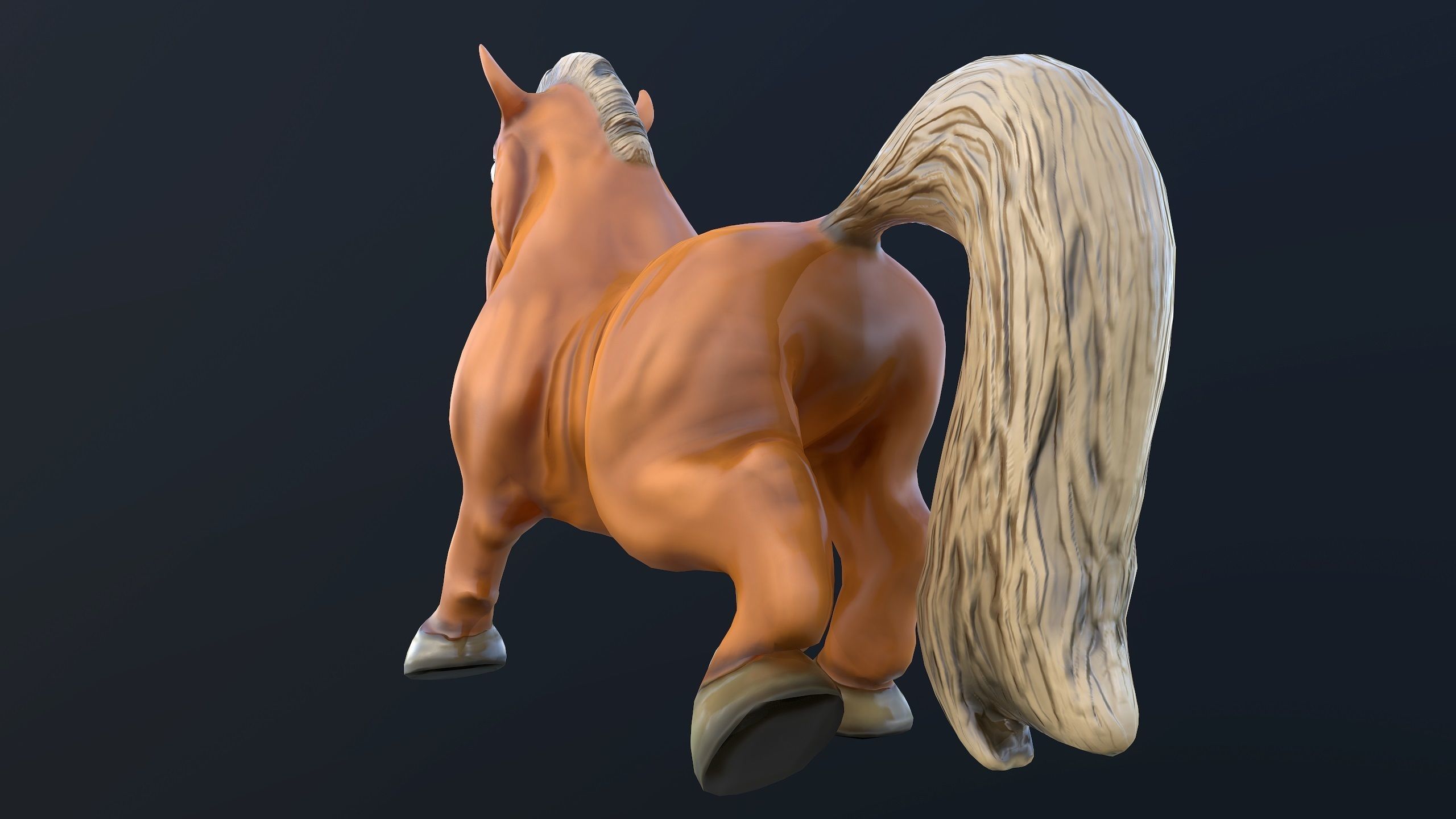 Horse Low-poly 3D model_9