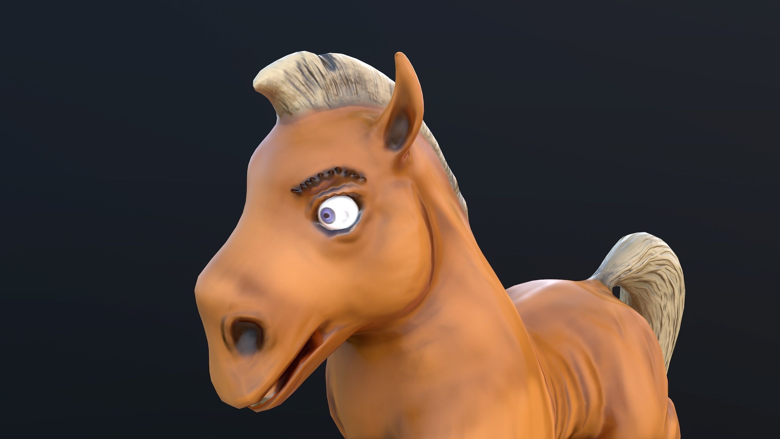 Horse Low-poly 3D model_6