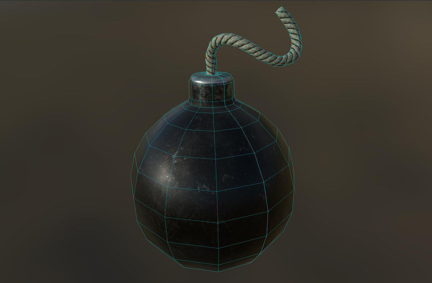 Bomb ball Low-poly 3D model_3