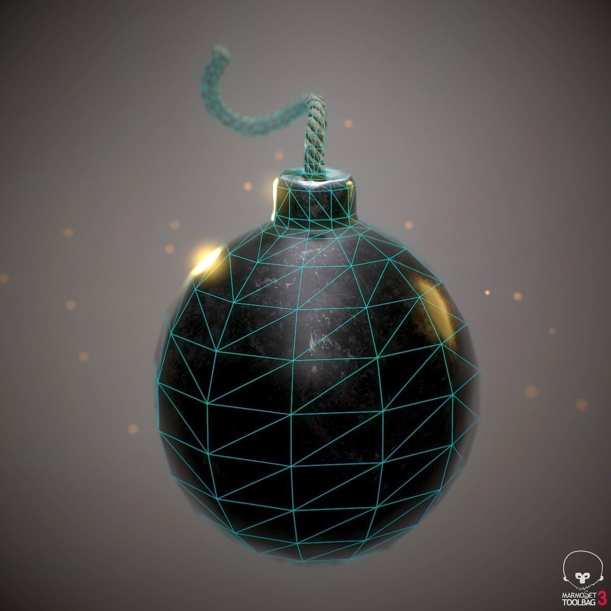 Bomb ball Low-poly 3D model_1