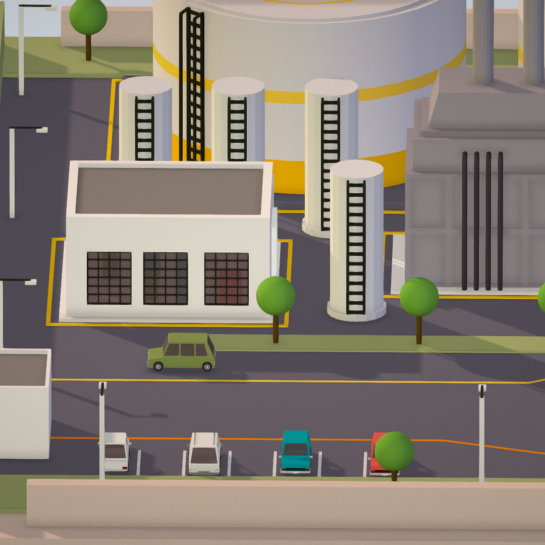 Isometric Complex Crude Oil Processing Plant Low-poly 3D model_22