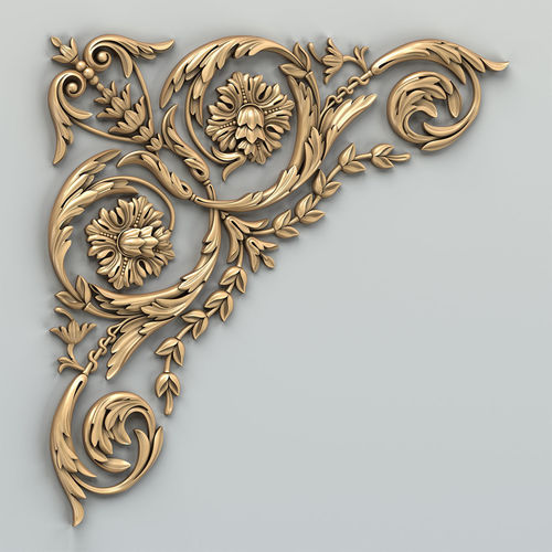 Carved decor corner 010 3D model