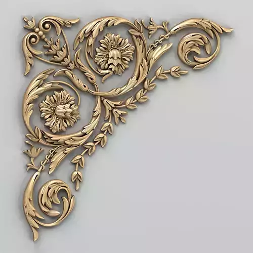 Carved decor corner 010 3D model