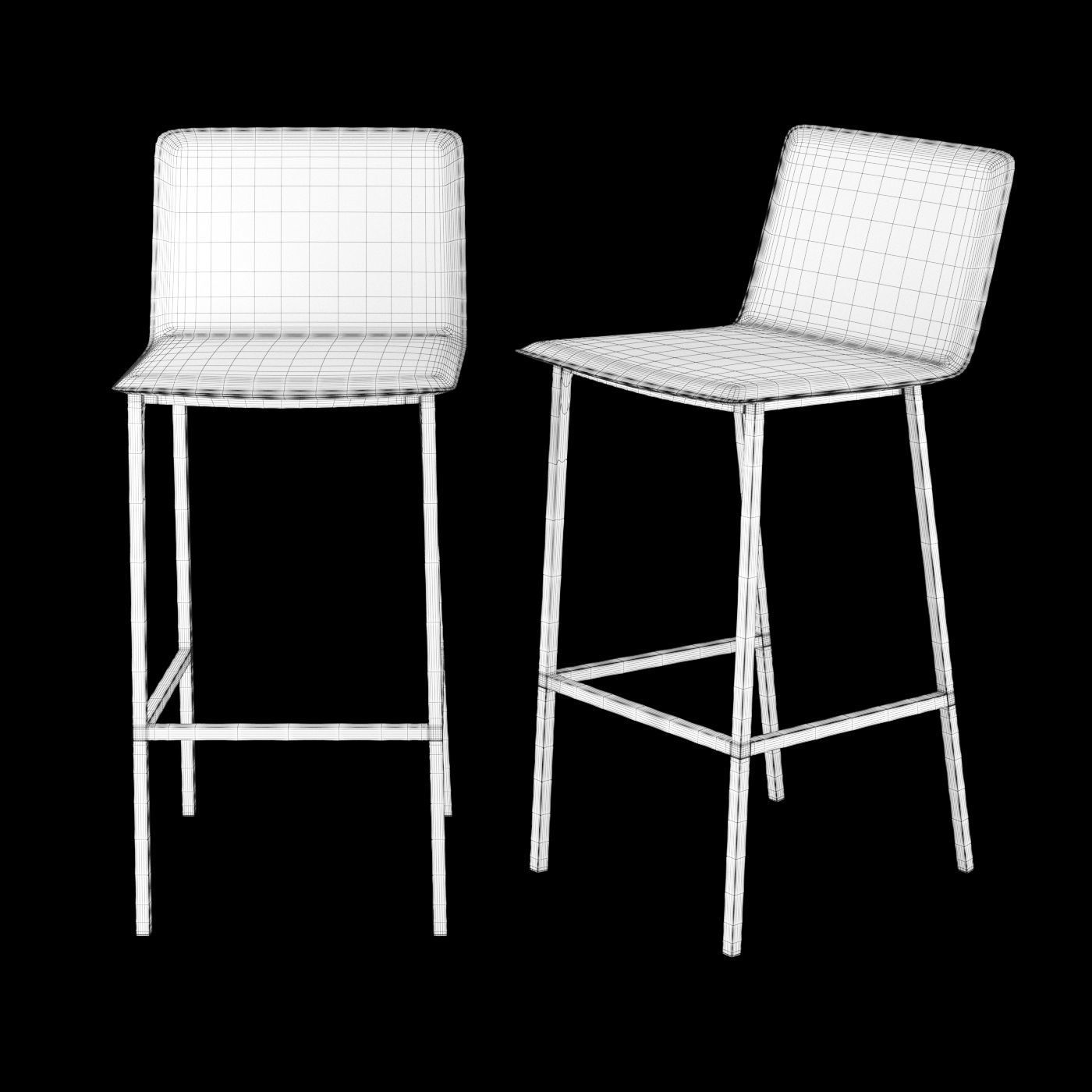 Phoenix Carbon Bar Stool by CB2 3D model_1