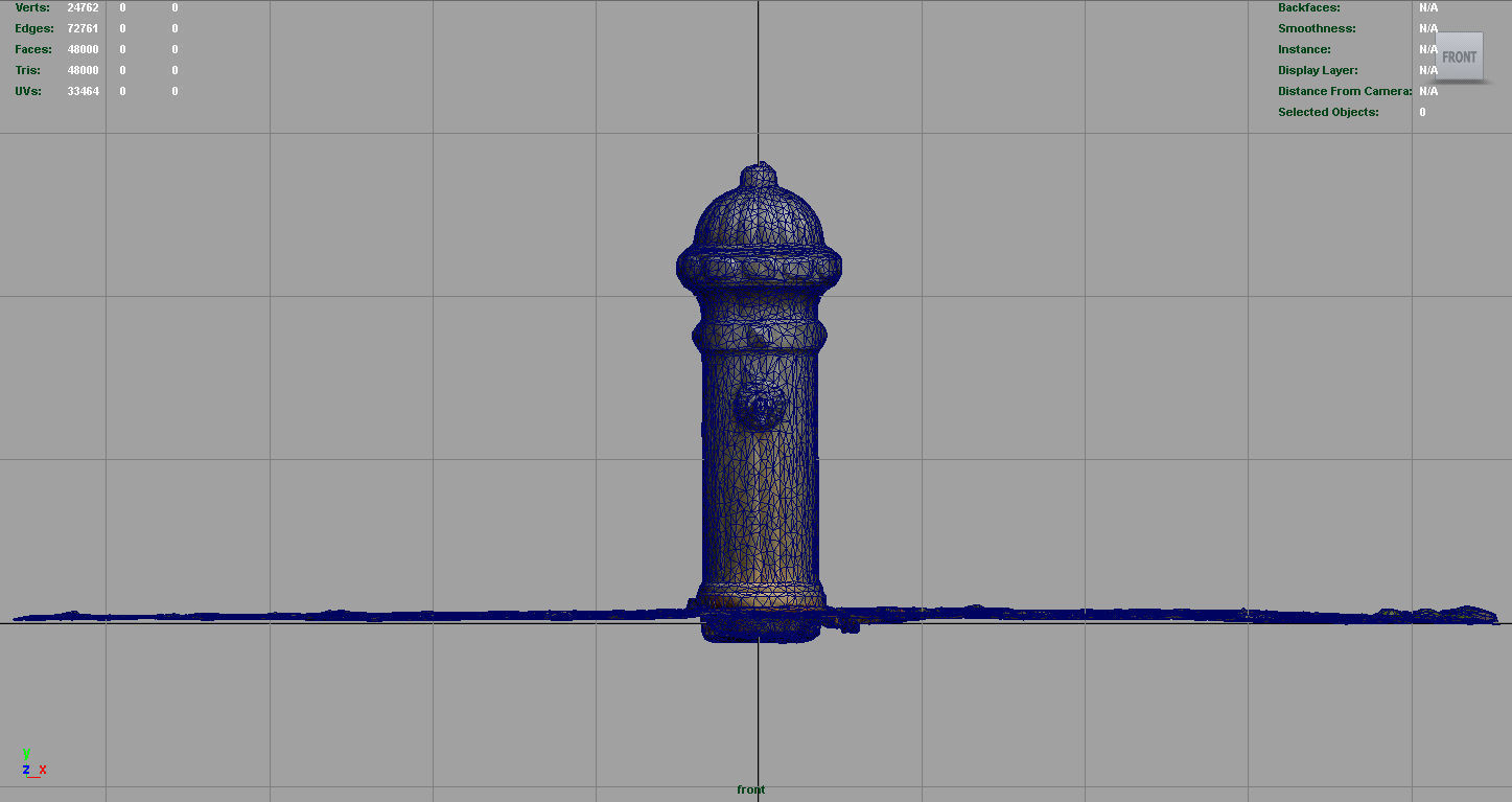 Fountain 7 fire hydrant on brick pavement Low-poly 3D model_10