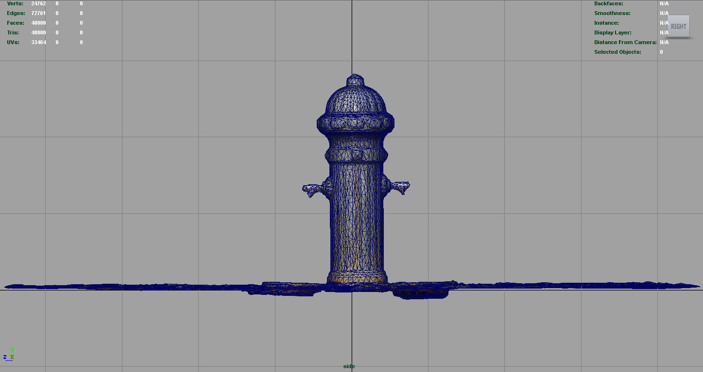 Fountain 7 fire hydrant on brick pavement Low-poly 3D model_11