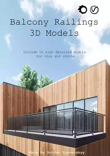 Balcony Railing 3D models for 3ds max 3D model