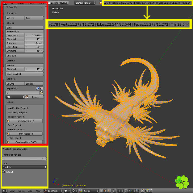 Glaucus atlanticus necklace low poly Low-poly 3D model_47