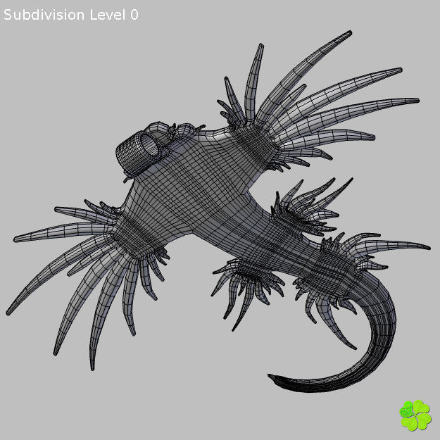 Glaucus atlanticus necklace low poly Low-poly 3D model_26