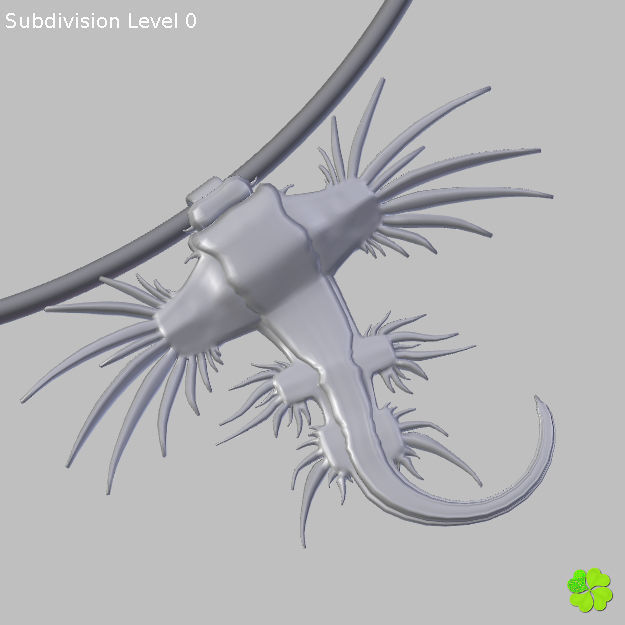 Glaucus atlanticus necklace low poly Low-poly 3D model_44