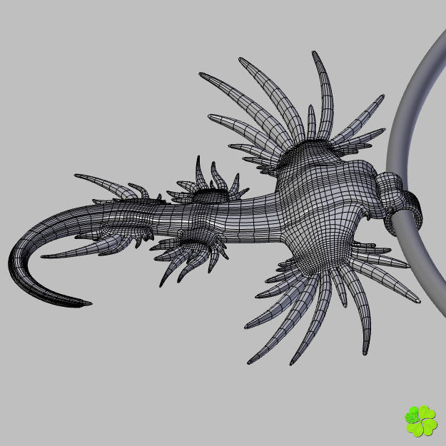 Glaucus atlanticus necklace low poly Low-poly 3D model_35