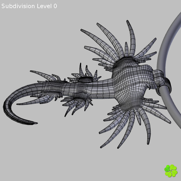 Glaucus atlanticus necklace low poly Low-poly 3D model_36