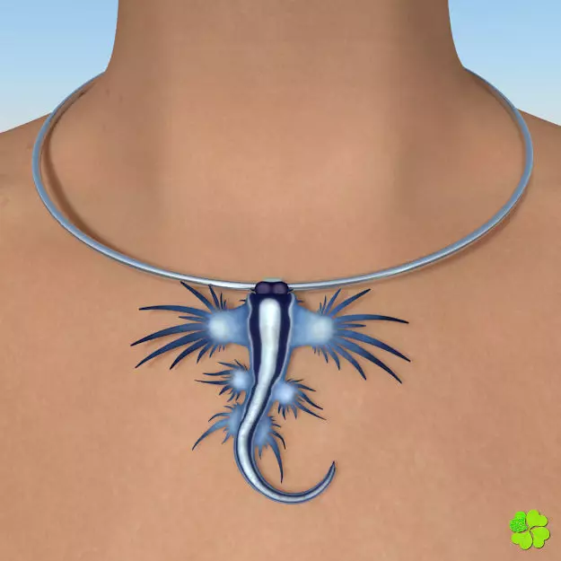 Glaucus atlanticus necklace low poly Low-poly 3D model_0