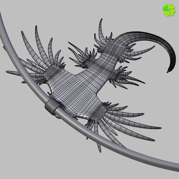 Glaucus atlanticus necklace low poly Low-poly 3D model_37