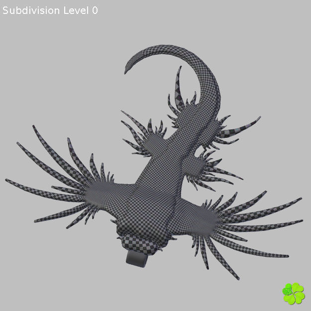 Glaucus atlanticus necklace low poly Low-poly 3D model_49