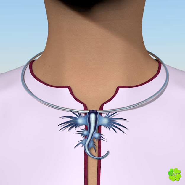 Glaucus atlanticus necklace low poly Low-poly 3D model_18