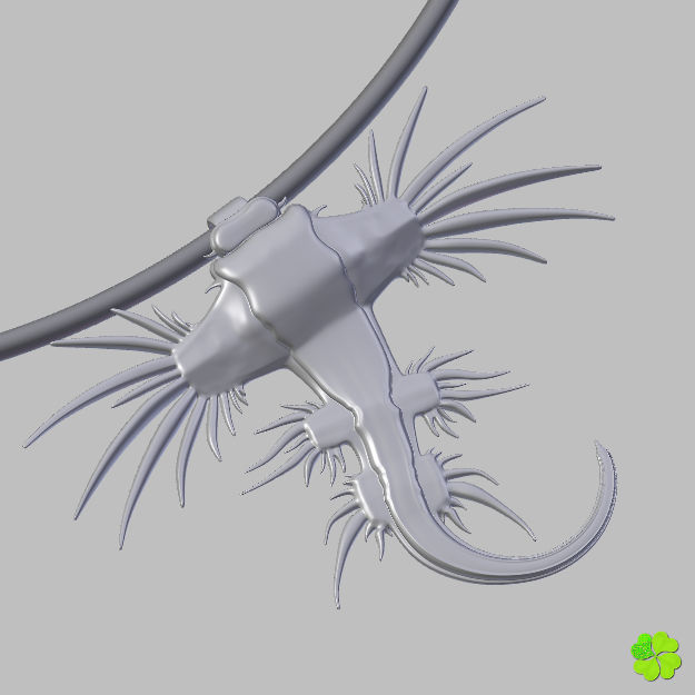 Glaucus atlanticus necklace low poly Low-poly 3D model_43