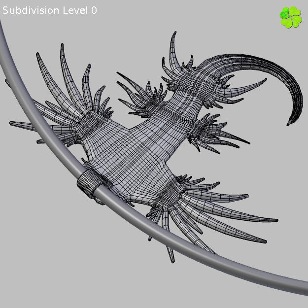 Glaucus atlanticus necklace low poly Low-poly 3D model_38