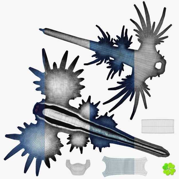 Glaucus atlanticus necklace low poly Low-poly 3D model_52