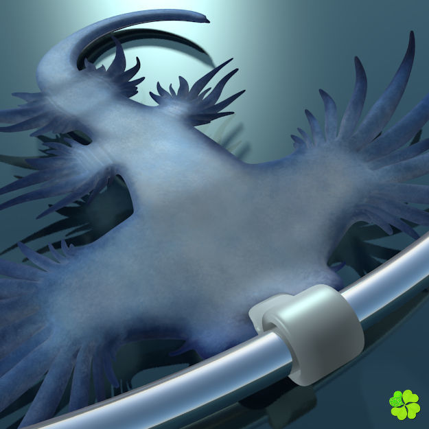 Glaucus atlanticus necklace low poly Low-poly 3D model_16