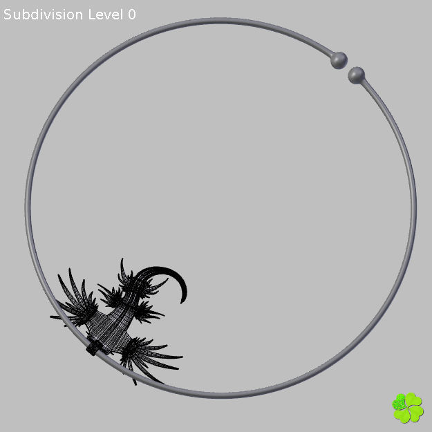 Glaucus atlanticus necklace low poly Low-poly 3D model_40