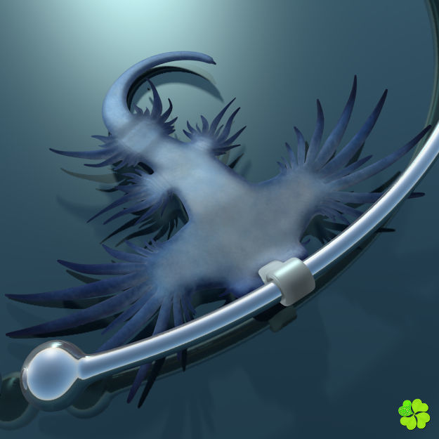 Glaucus atlanticus necklace low poly Low-poly 3D model_22