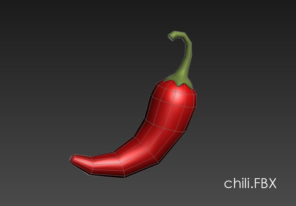 Chili Pepper Low-poly 3D model_10