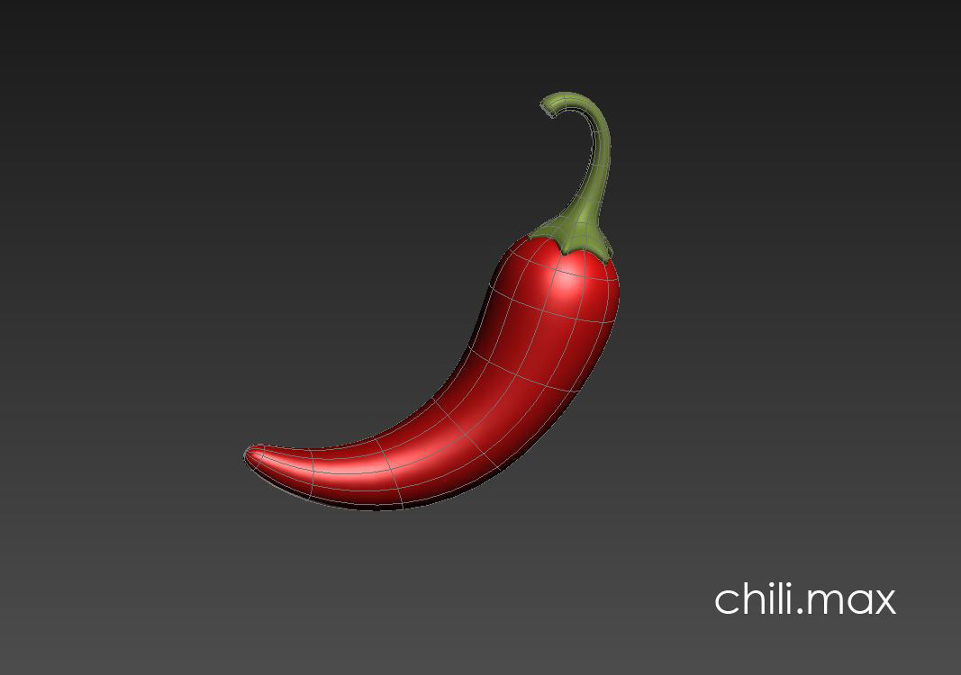 Chili Pepper Low-poly 3D model_9