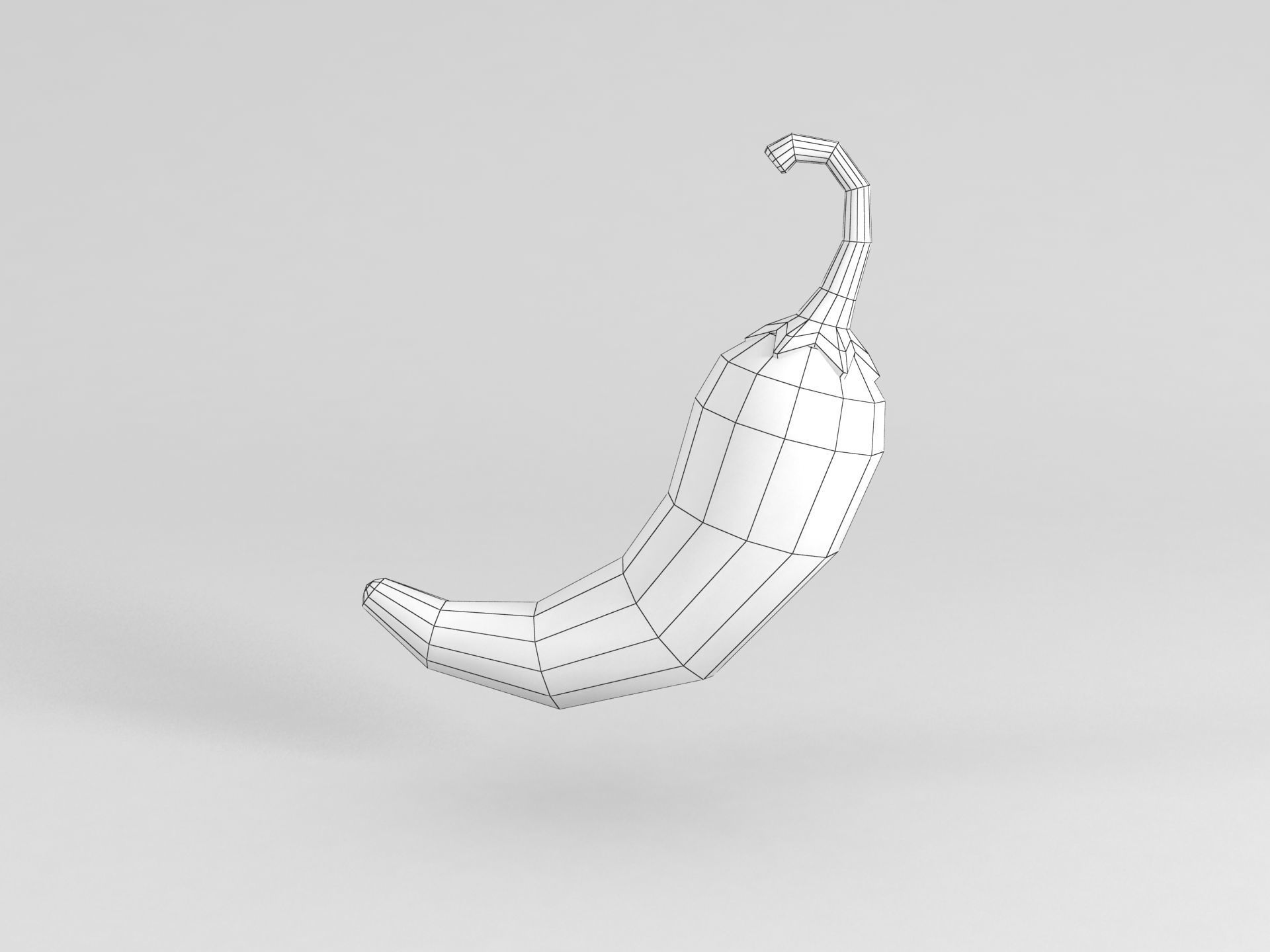 Chili Pepper Low-poly 3D model_7