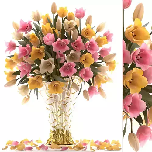 Bouquet of tulips  3D model