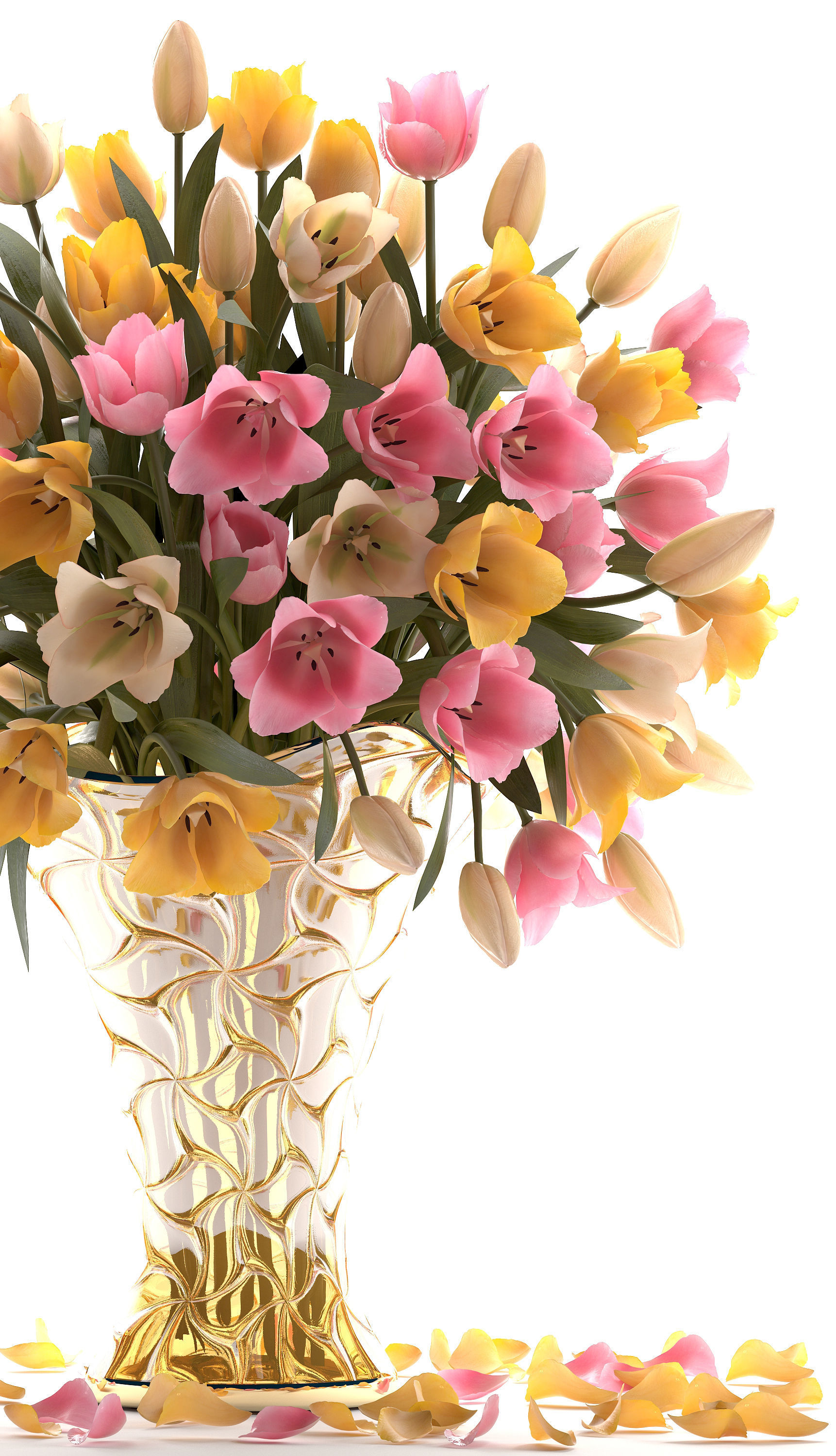 Bouquet of tulips  3D model_2