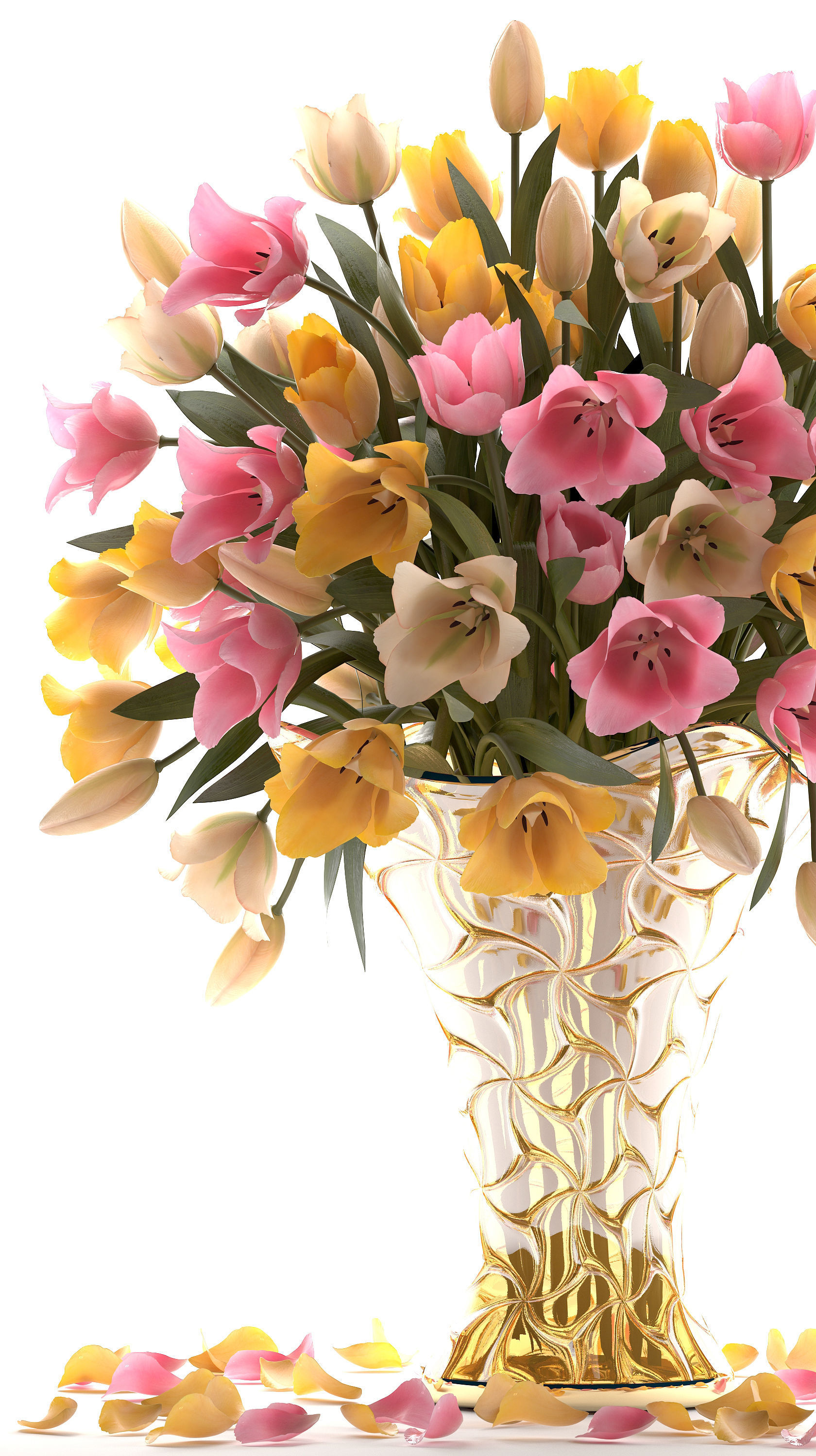 Bouquet of tulips  3D model_1