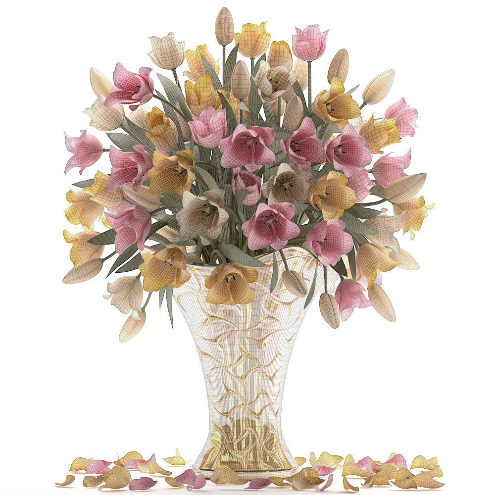 Bouquet of tulips  3D model_5