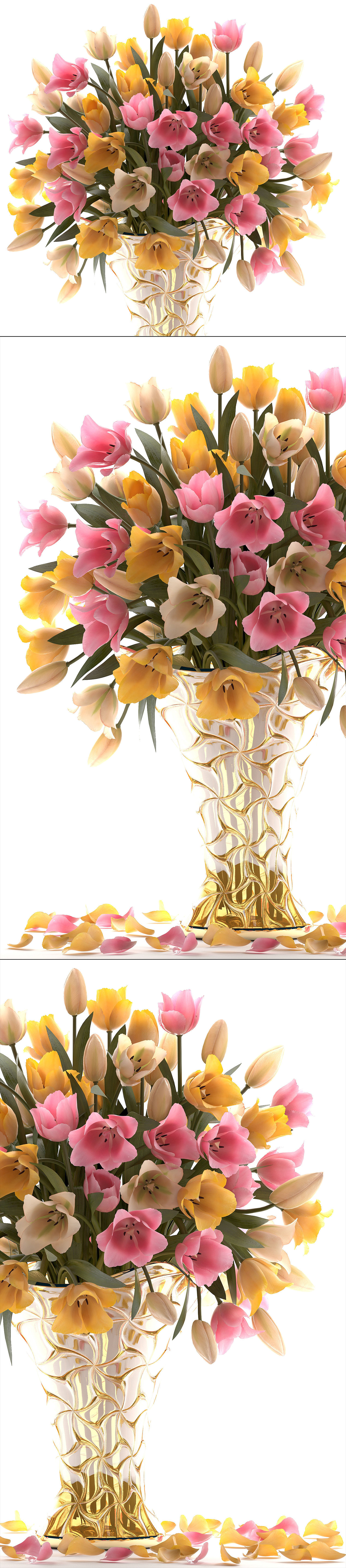 Bouquet of tulips  3D model_9