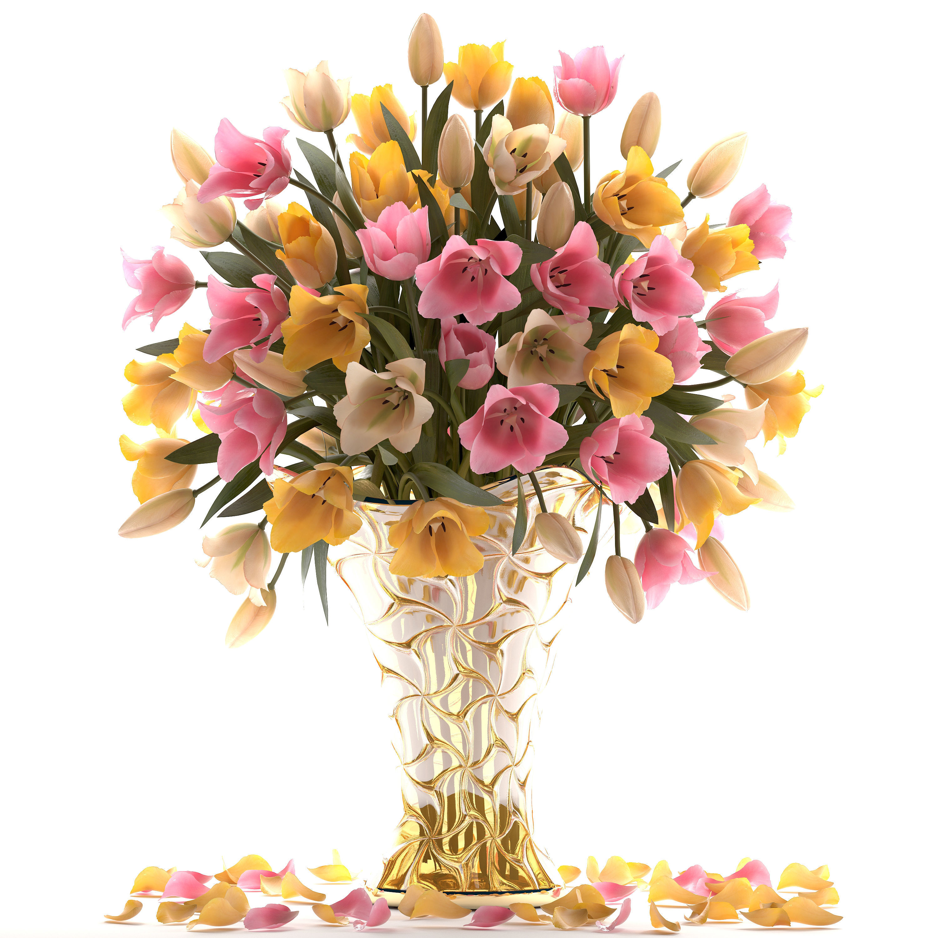 Bouquet of tulips  3D model_8