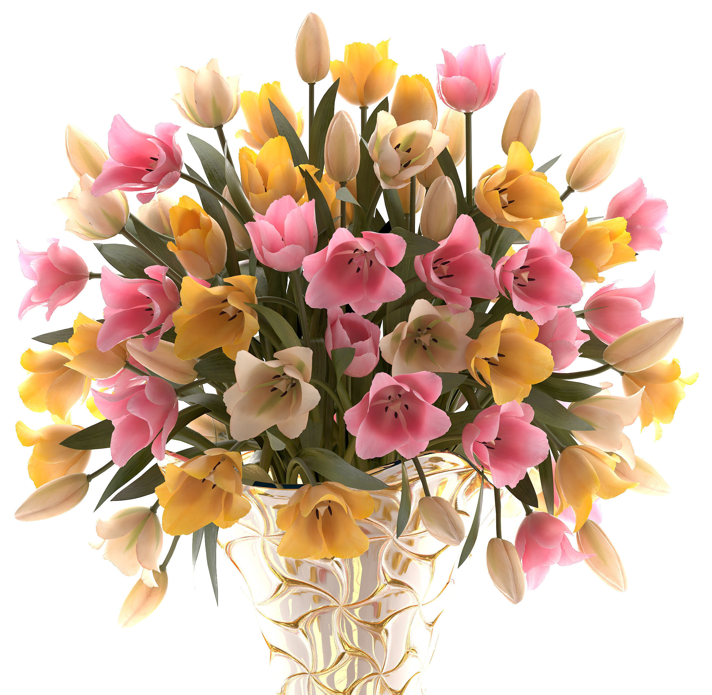 Bouquet of tulips  3D model_6