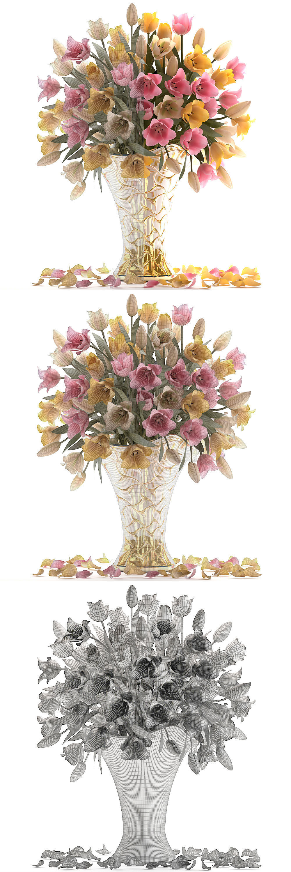 Bouquet of tulips  3D model_4